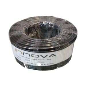Cable alarma exterior blindado, 4 conductores unifilares x 0,50mm + Tierra  (vaina negra), 100% cobre. INNOVA 1512/4.